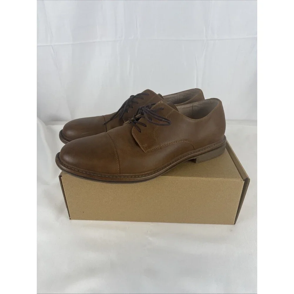 Marona Men's Brown Cap Toe Dress Shoes Oxford Lace Up Size 11 Casual Business